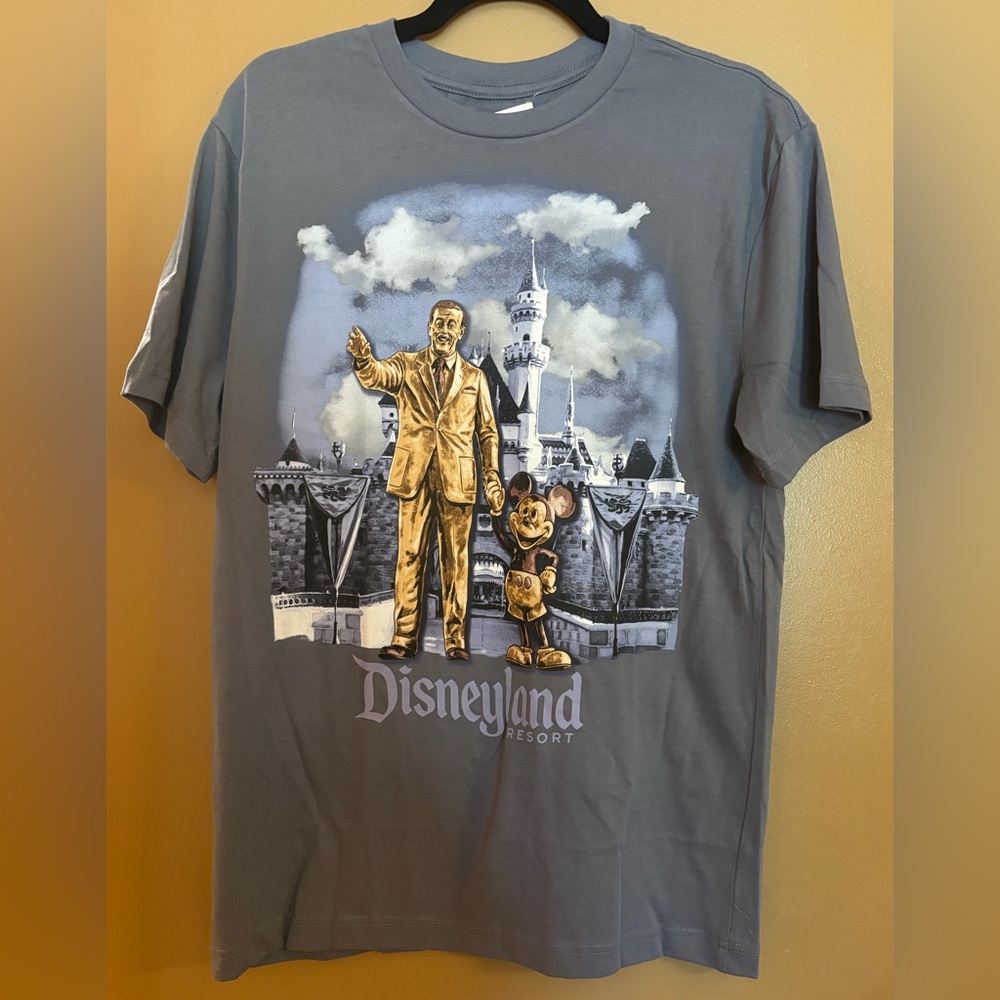 Disneyland Resort Walt Disney and Mickey Gray Graphic T-Shirt Size Small